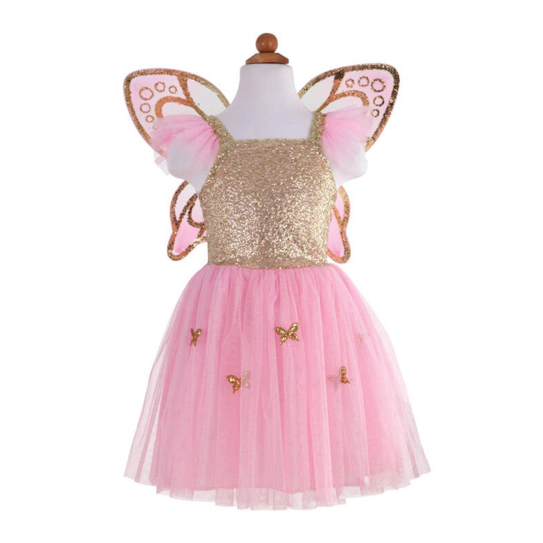 Great Pretenders - Gold Sequins Butterfly Dress & Wings
