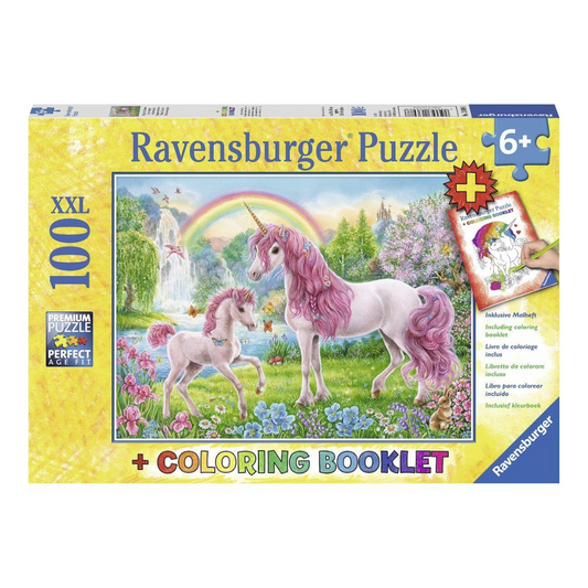 Ravensburger Magical Unicorns Puzzle + Colouring Booklet 100pc