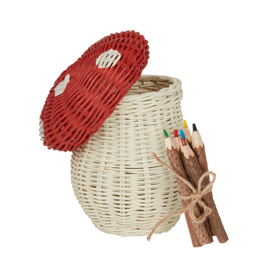 Olli Ella - Rattan Porcini Basket - Red