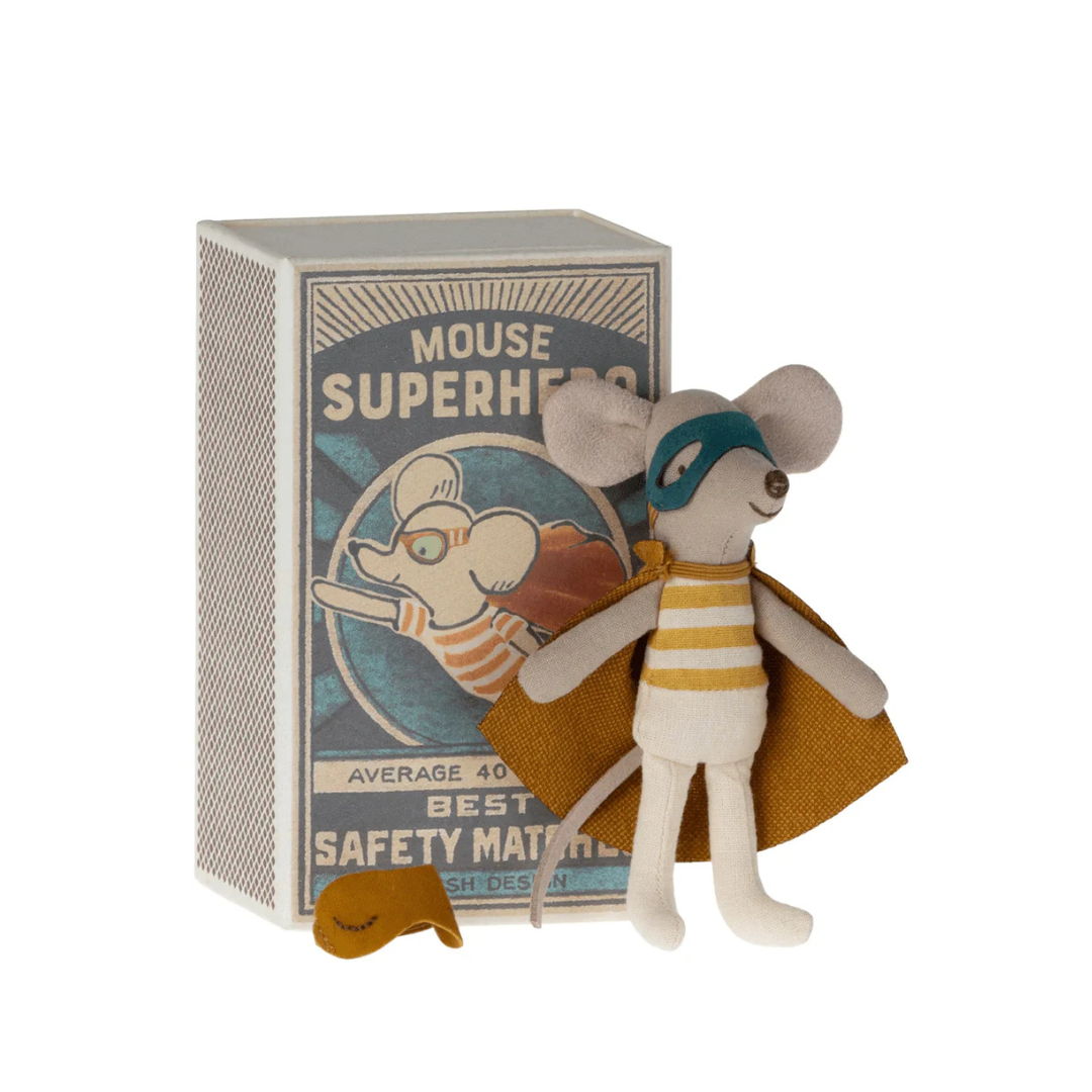 Maileg Super Hero Mouse in Matchbox