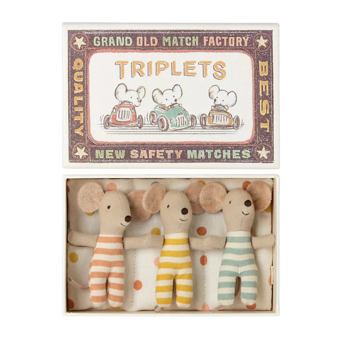 Maileg Triplets Baby Mice in Box