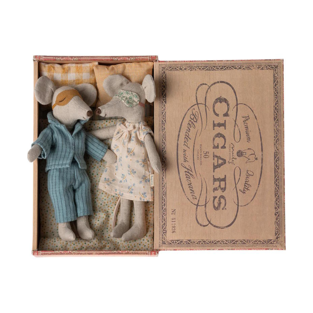 Maileg Mum And Dad Mice in Box