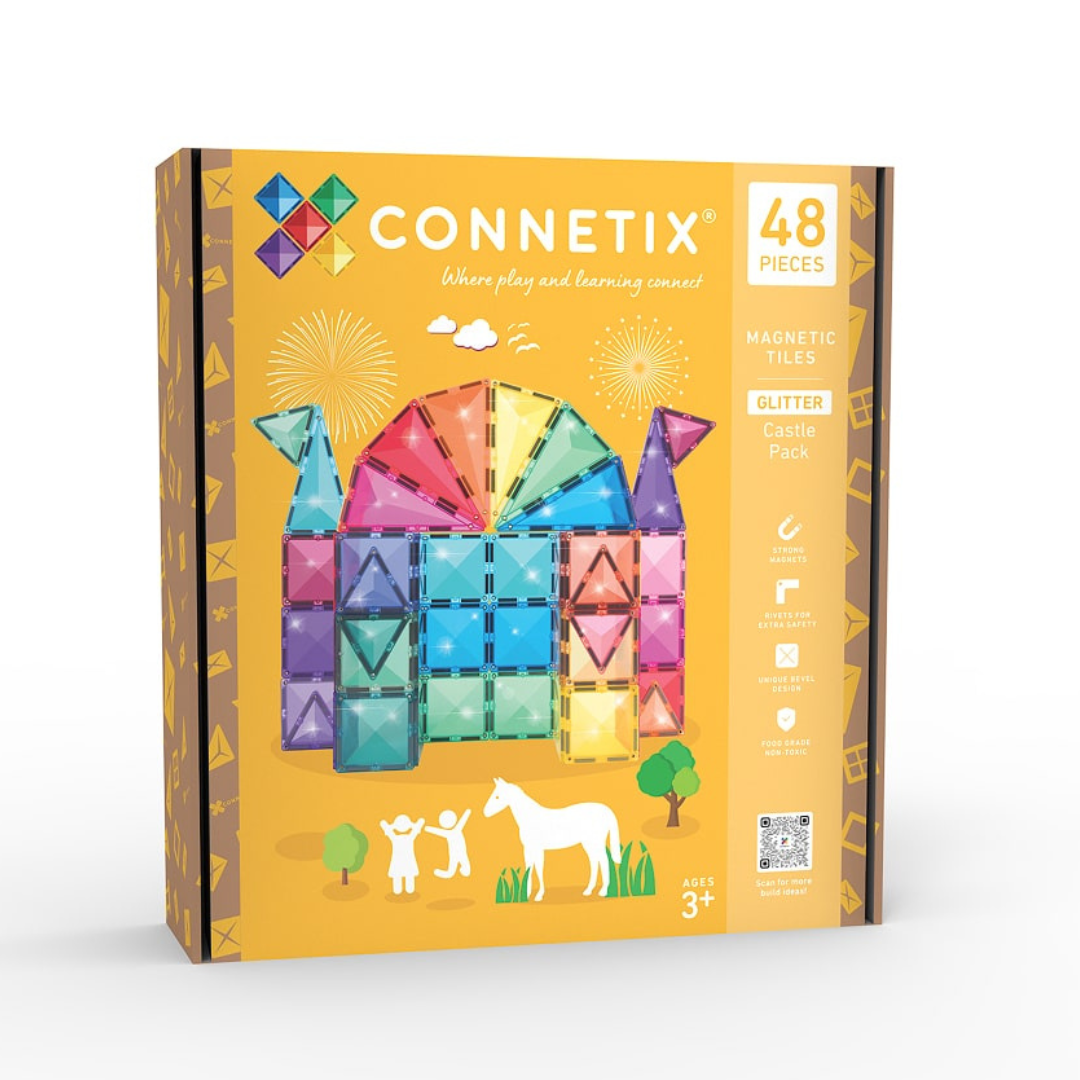 Connetix Tiles 48 Piece Glitter Castle Pack