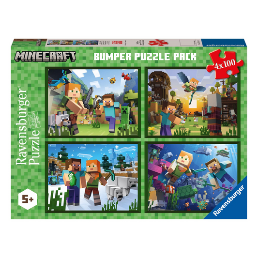 Ravensburger Minecraft Bumper Pack Puzzle 4 x 100pc