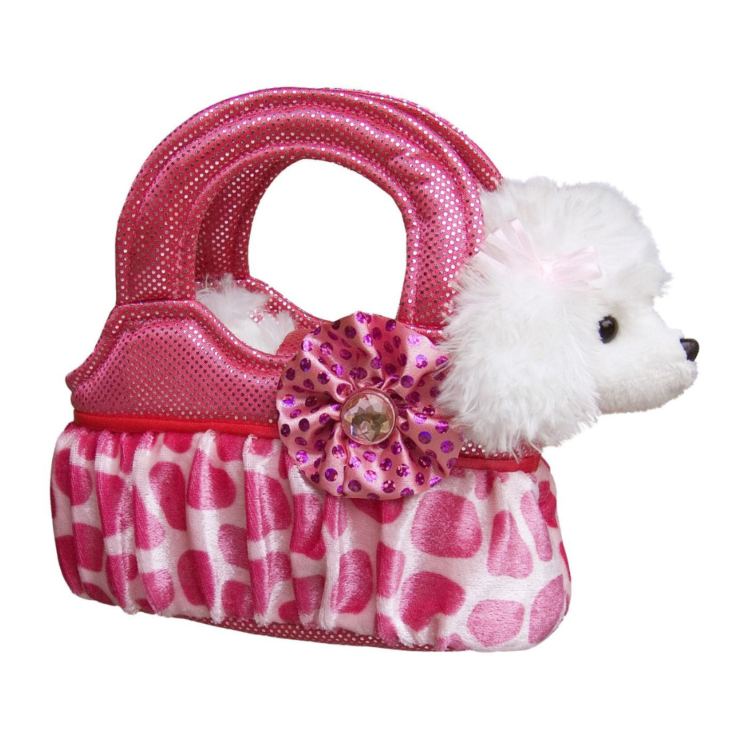 Fancy Pals - Poodle in Pink Leopard Bag