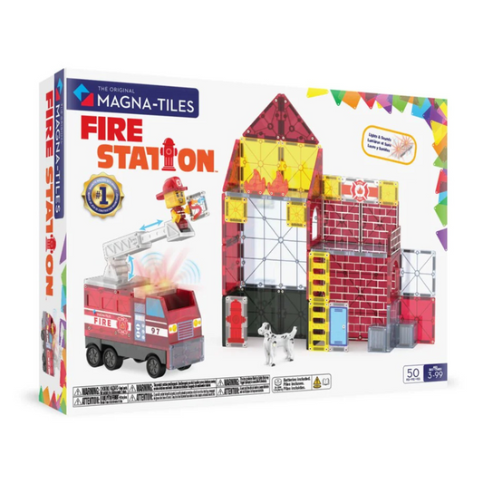 Magna-Tiles Fire Station - 50 Piece Set