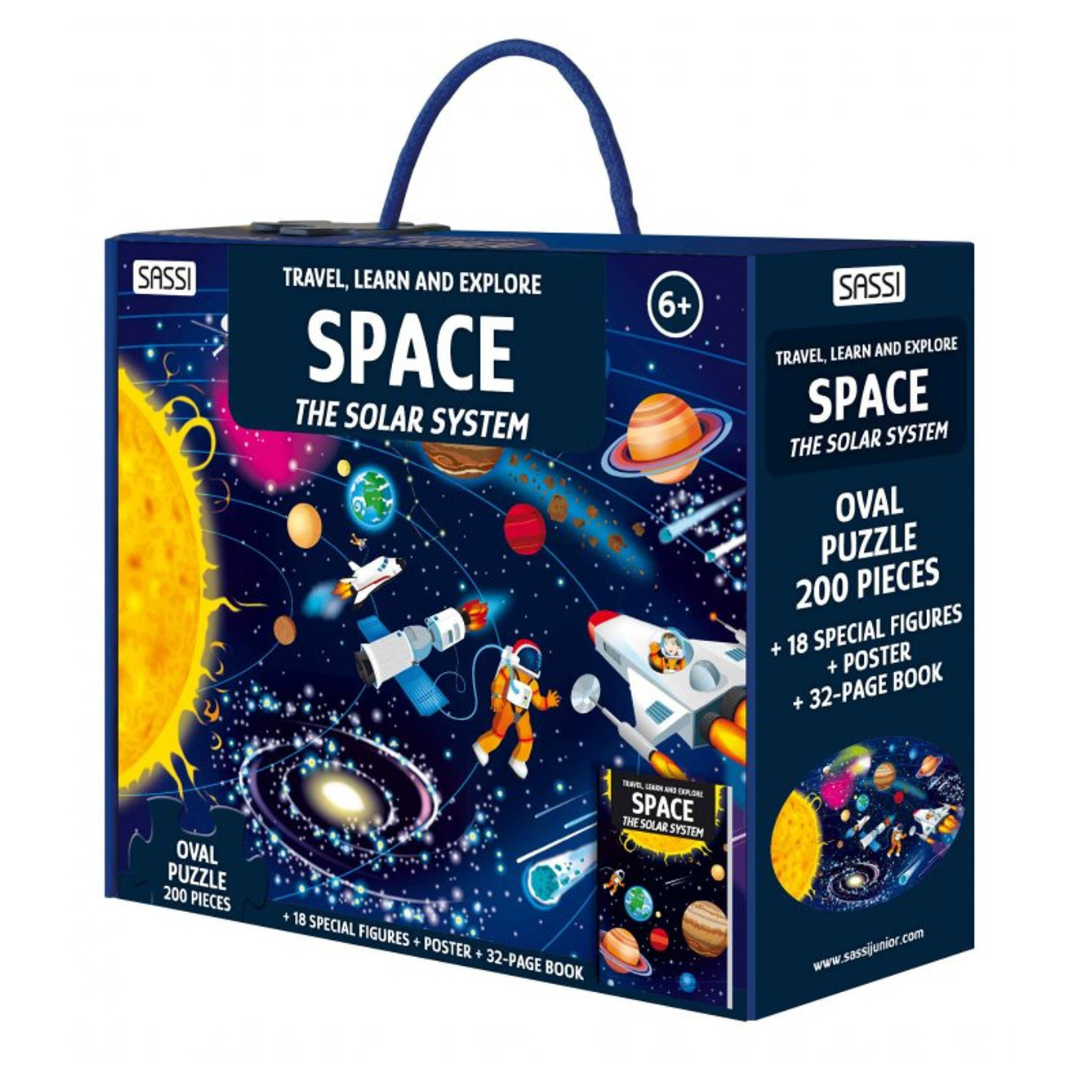 Sassi Travel, Learn and Explore - Puzzle and Book Set - Space