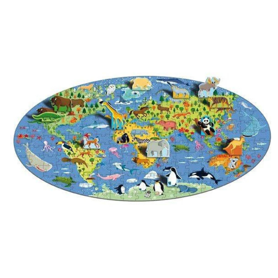 Sassi Travel, Learn and Explore - Puzzle and Book Set - World of Animals