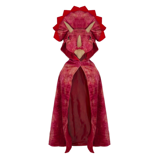 Great Pretenders - Red Triceratops Hooded Cape