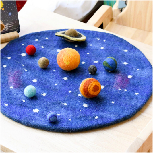 Tara Treasures - Solar System Outer Space Play Mat with Felt Planets