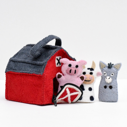 Tara Treasures - Finger Puppets - Farm Barn (Farmhouse) Bag