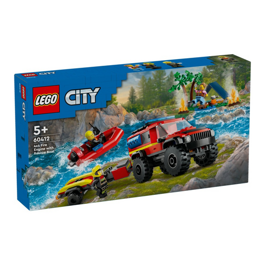LEGO City 4x4 Fire Truck with Rescue Boat 60412