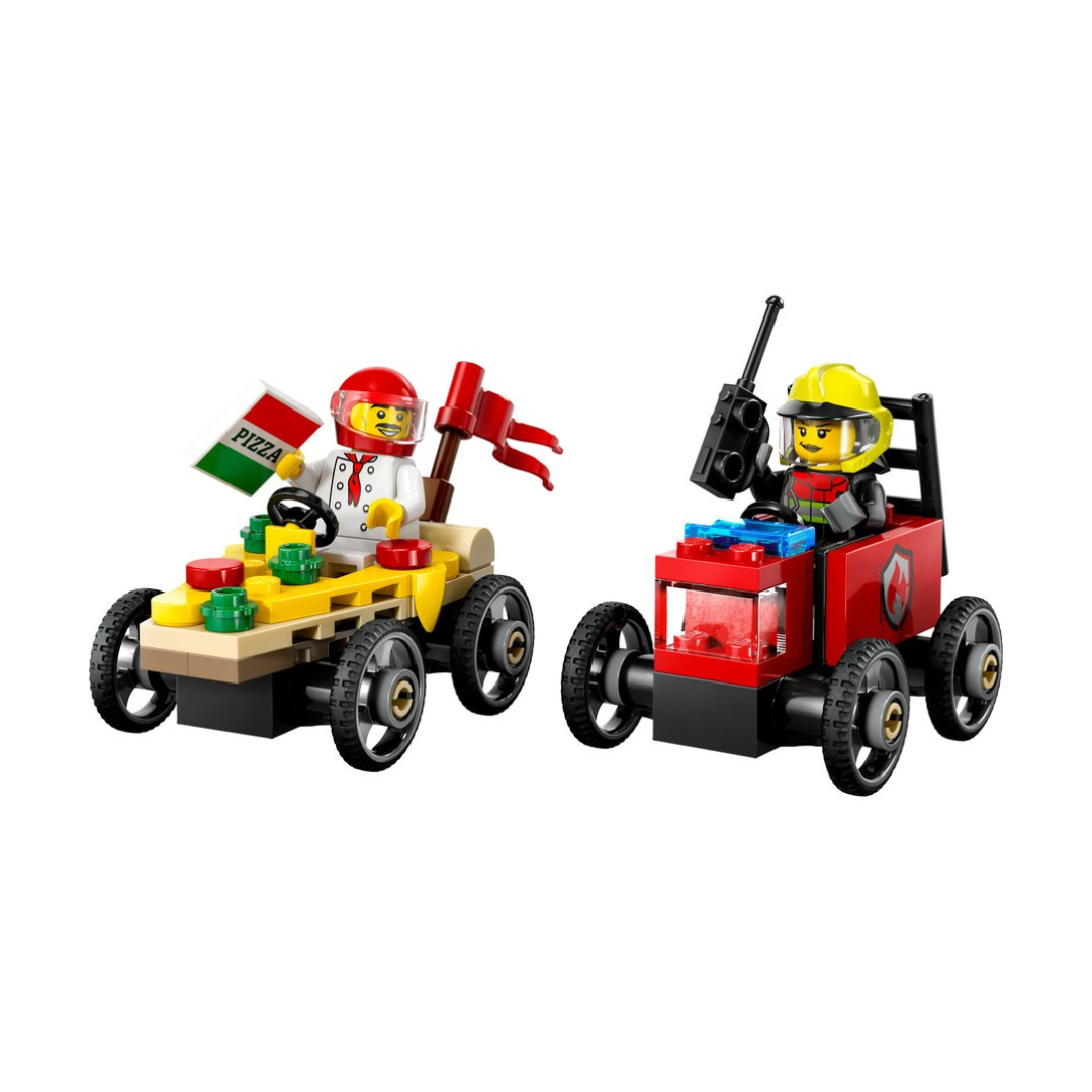 LEGO City Pizza vs. Fire Truck Race Car Pack 60458