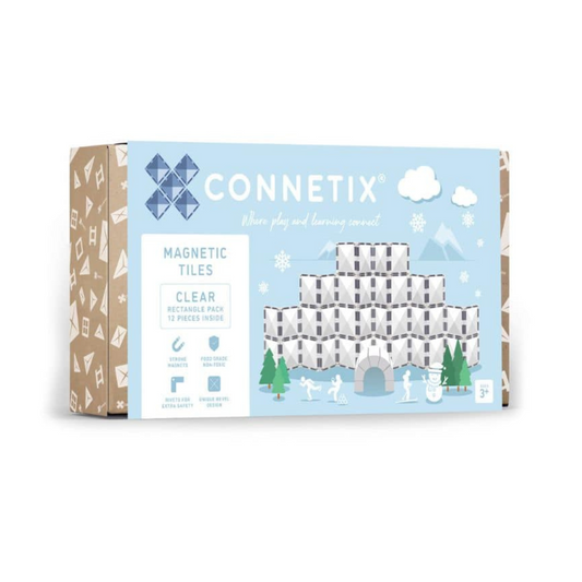 Connetix Tiles 12 Piece Clear Rectangle Pack