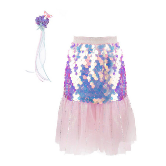 Great Pretenders - Bling Bling Mermaid Skirt & Hairclip Set Pink