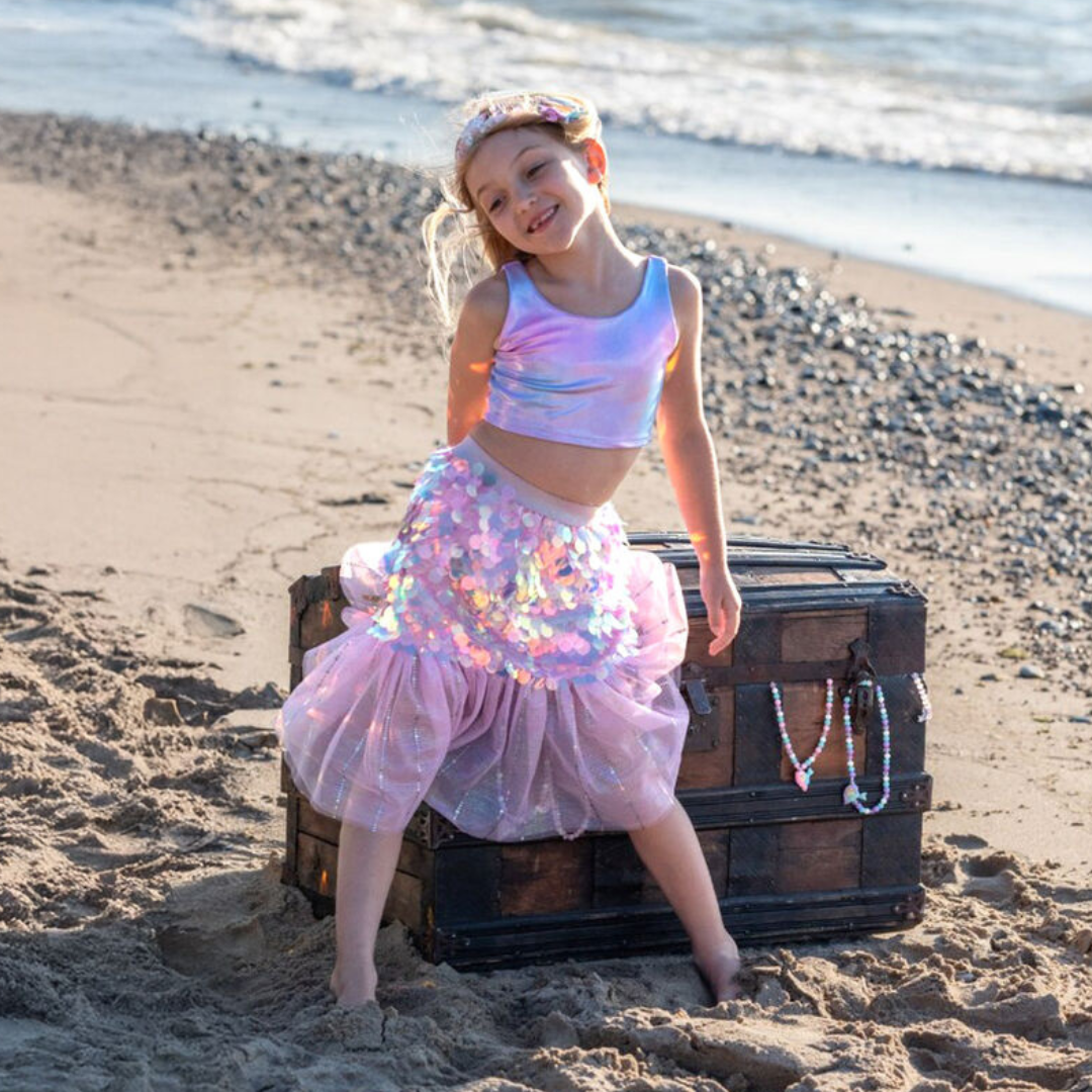 Great Pretenders - Bling Bling Mermaid Skirt & Hairclip Set Pink