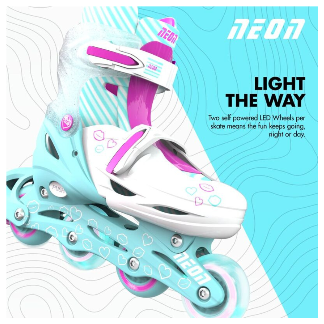 Yvolution - Neon Inline Skates Teal & Pink