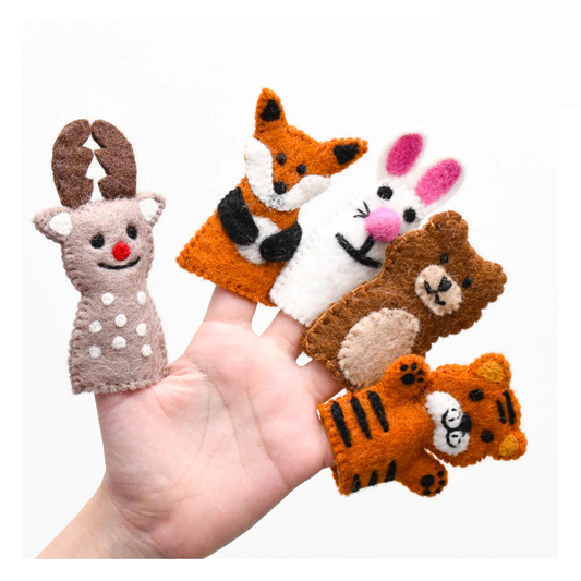 Tara Treasures - Woodland Animals Finger Puppets Set