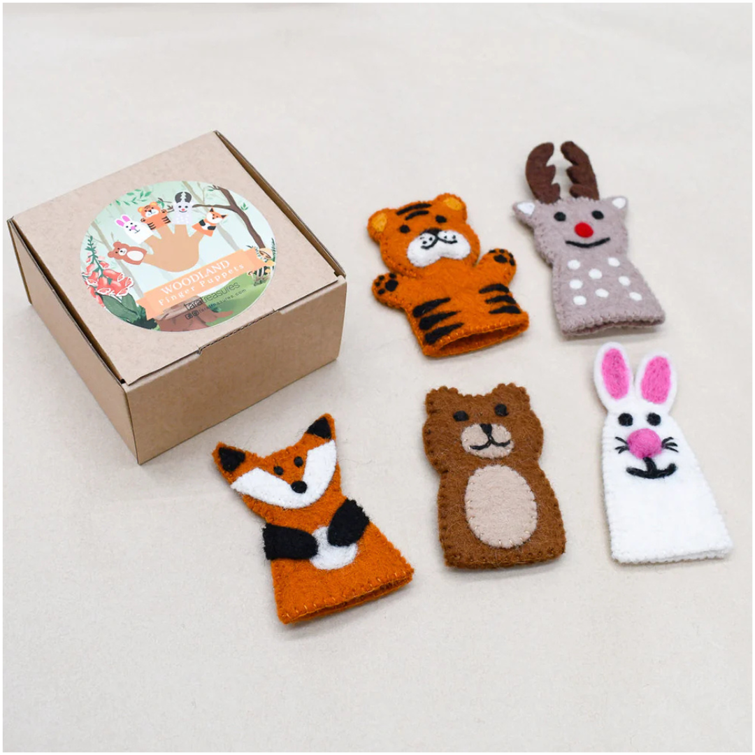 Tara Treasures - Woodland Animals Finger Puppets Set