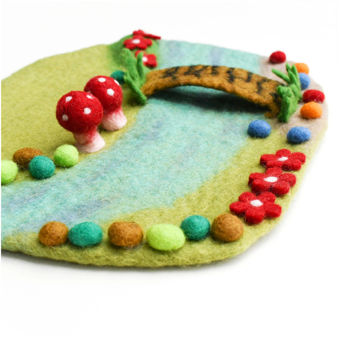 Tara Treasures - Fairy River and Bridge Play Mat Playscape