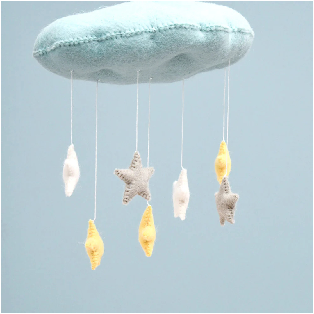 Tara Treasures - Nursery Cot Mobile | Cloud with 3D Stars