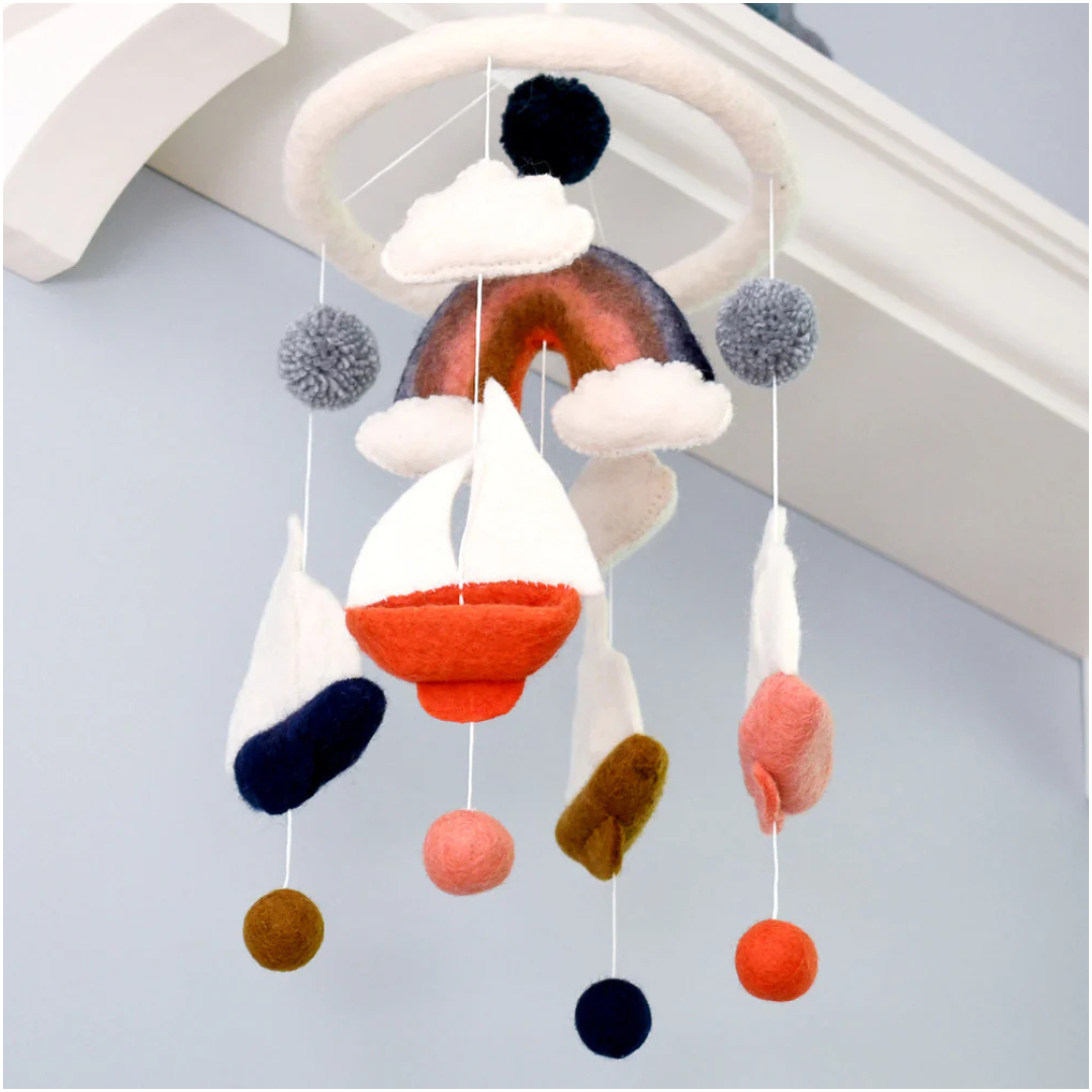 Tara Treasures - Nursery Cot Mobile | Spring Sail Boats