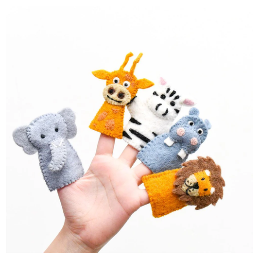 Tara Treasures - Safari Animals Finger Puppets Set