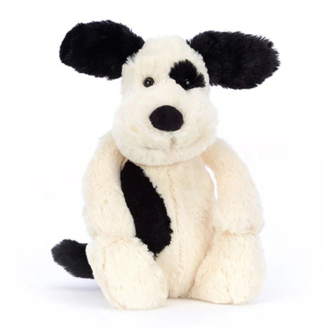 Jellycat Bashful - Black & Cream Puppy Medium