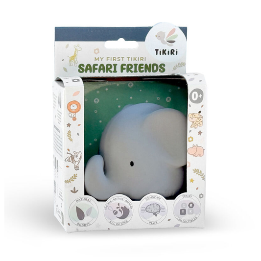 Tikiri Elephant Rubber Teether Rattle & Bath Toy