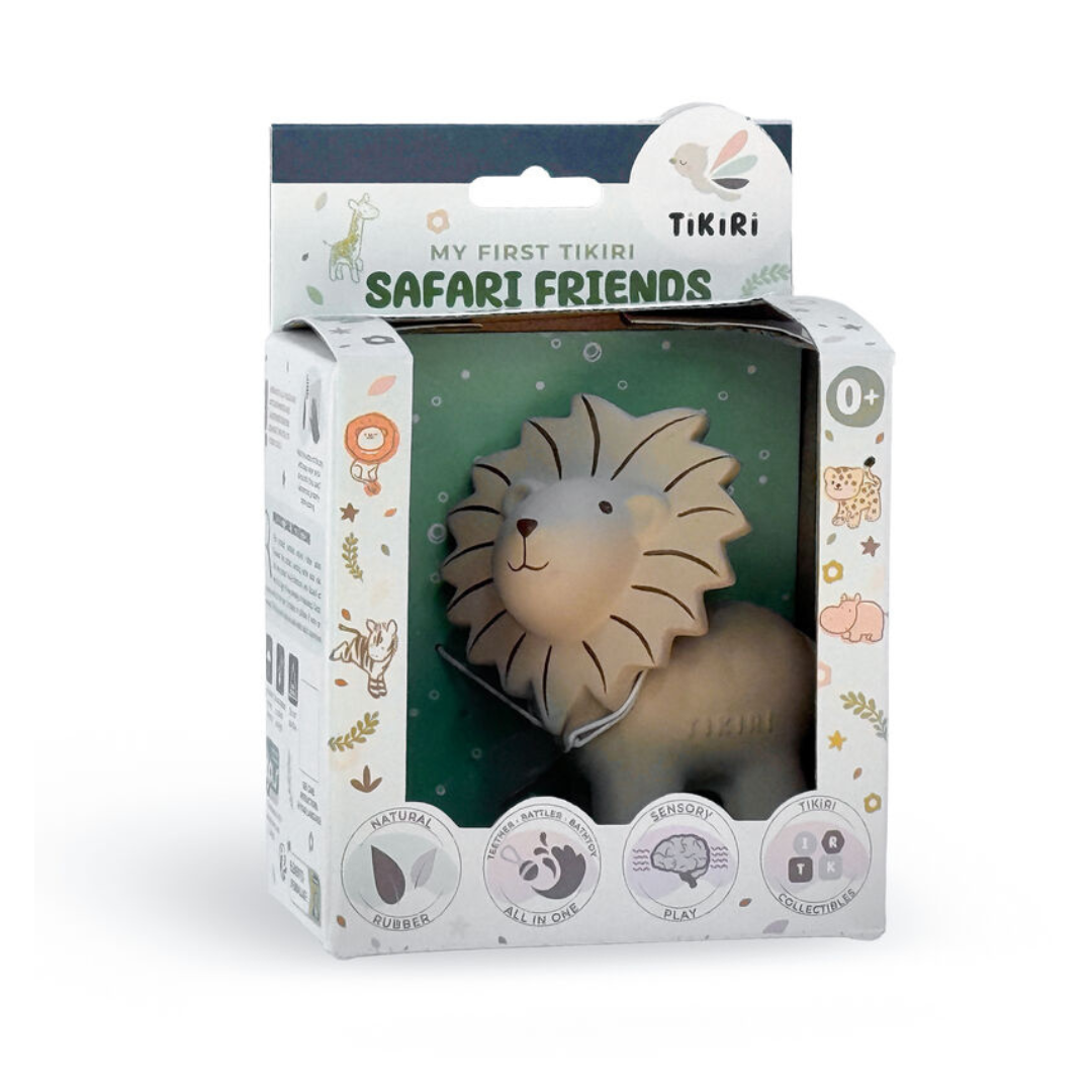 Tikiri Lion Rubber Teether Rattle & Bath Toy