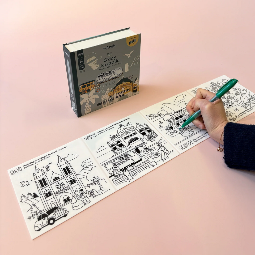 Hey Doodle - G’Day Australia Reusable Colouring Story Book