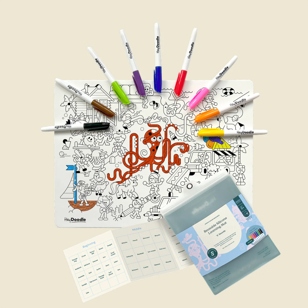 Hey Doodle - ‘S’ Sounds Speech Therapy Reusable Colouring Mat