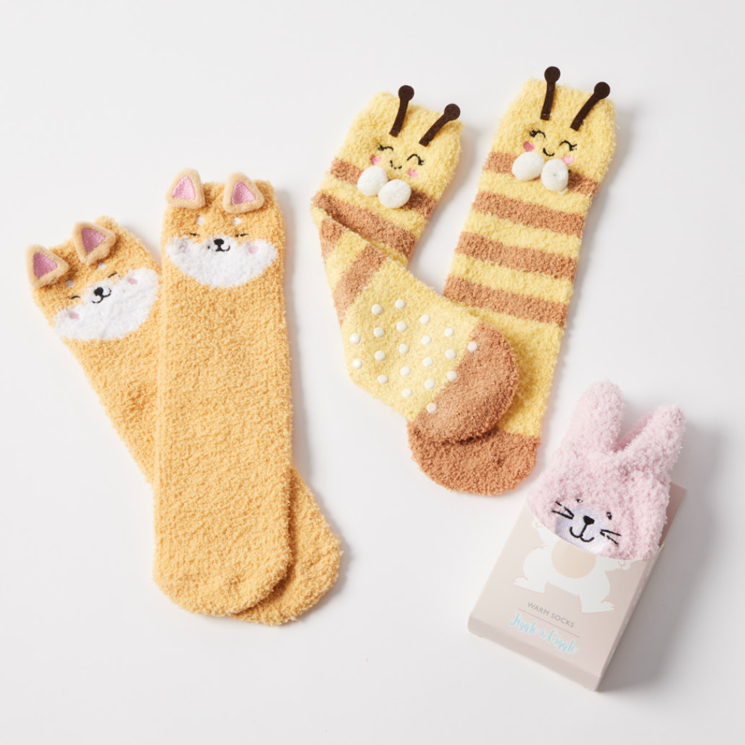 Jiggle & Giggle - Grippy Animal Socks (select style)