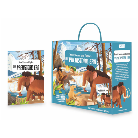 Sassi Travel, Learn and Explore - Puzzle and Book Set - The Prehistoric Era