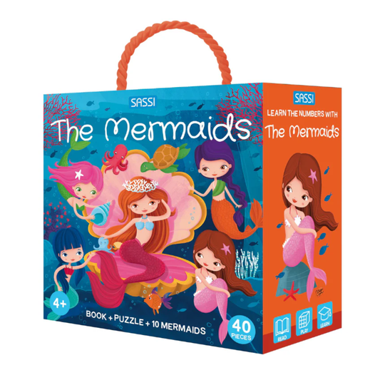 Sassi Puzzle and Book Set - Learn Numbers | Mermaids