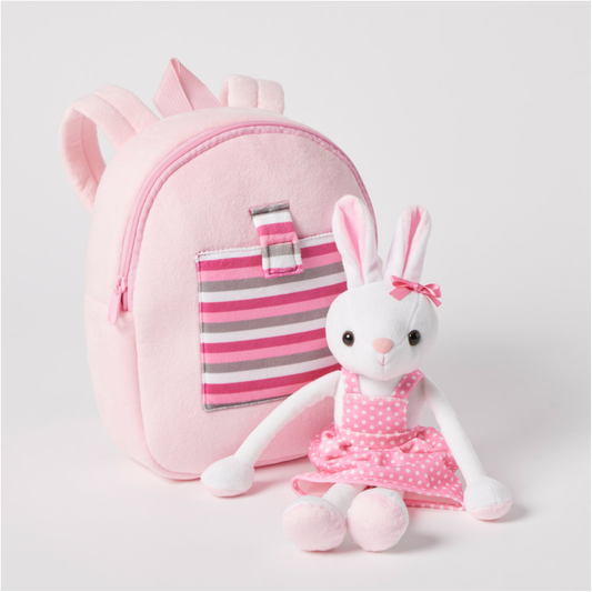 Jiggle & Giggle - Plush Bunny Buddy Backpack