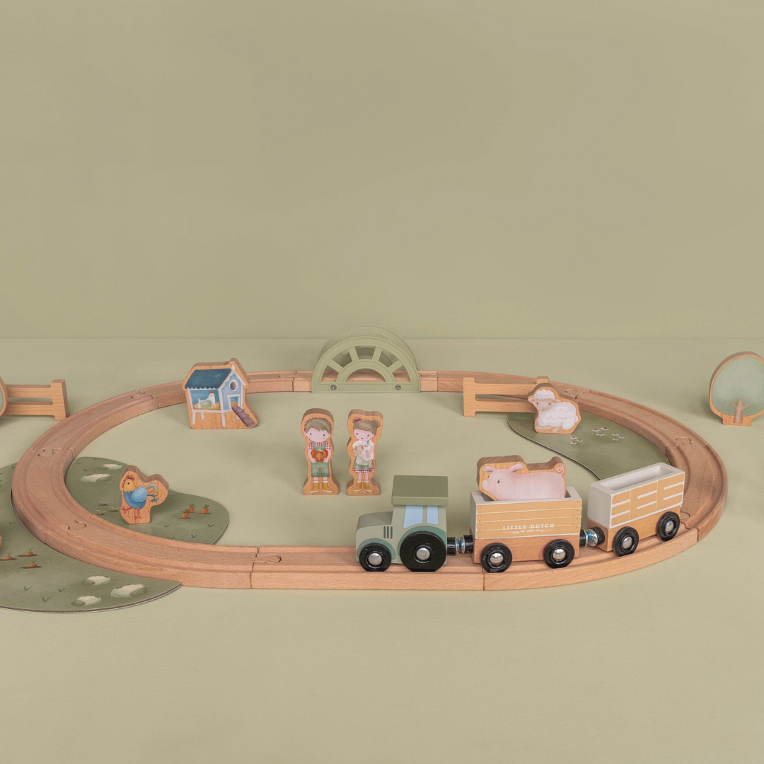 Little Dutch - Little Farm | Wooden Train Track Set