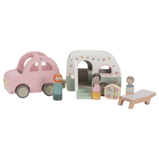 Little Dutch - Wooden Car and Caravan
