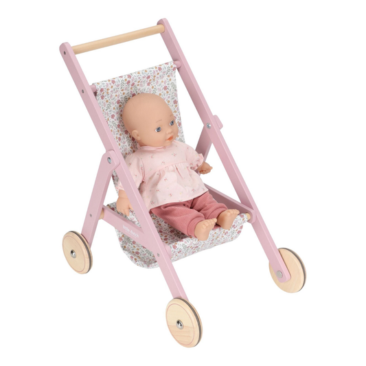 Little Dutch - Wooden Doll Stroller | Pink