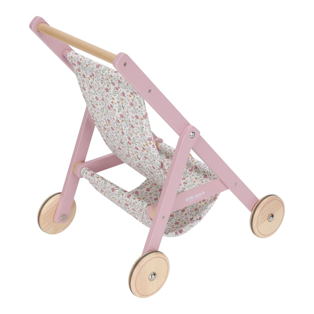 Little Dutch - Wooden Doll Stroller | Pink