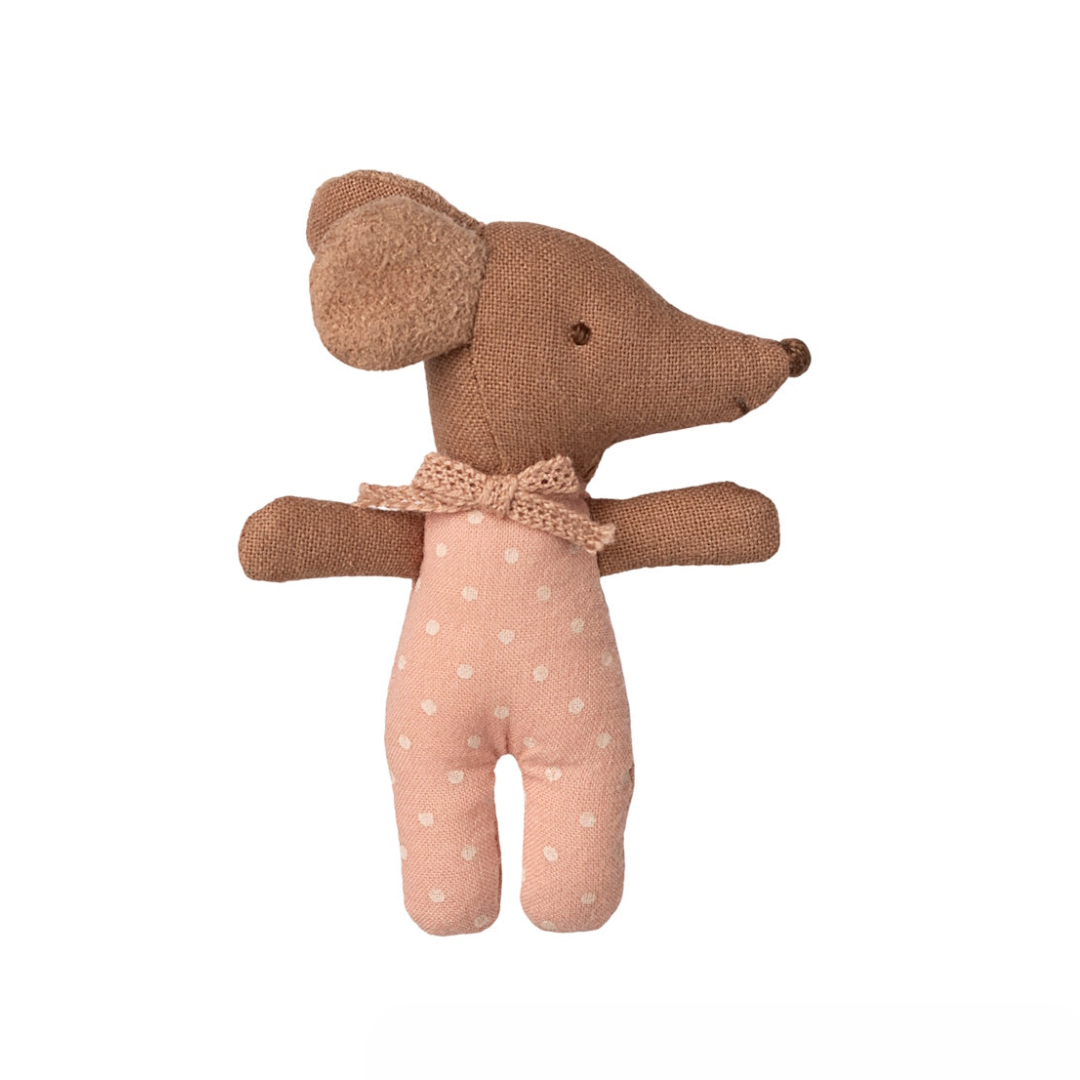 Maileg Sleepy Wakey Baby Mouse in Matchbox Rose 2025