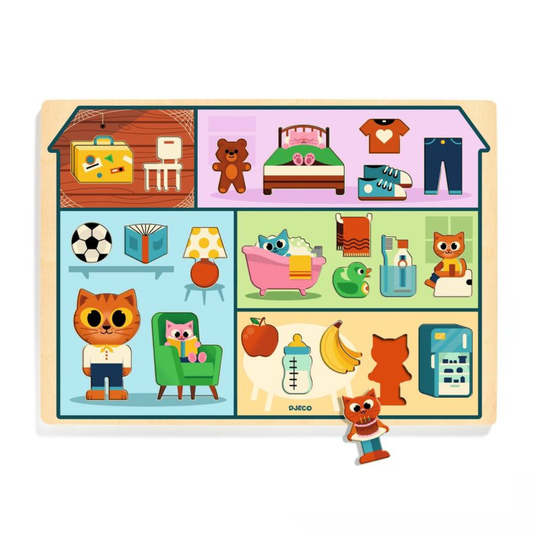 Djeco 22 Piece Wooden House Puzzle