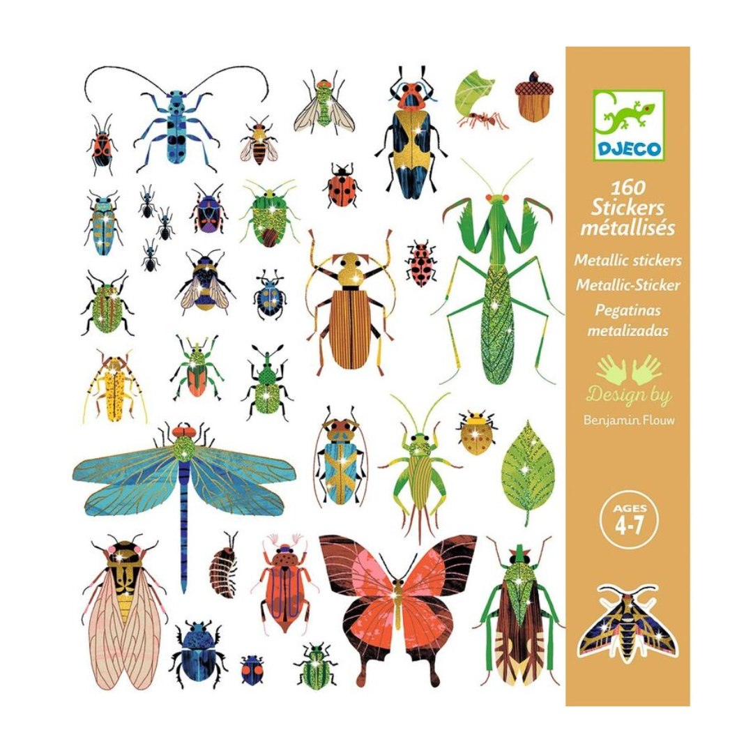 Djeco 160 Microcosms Metallic Stickers