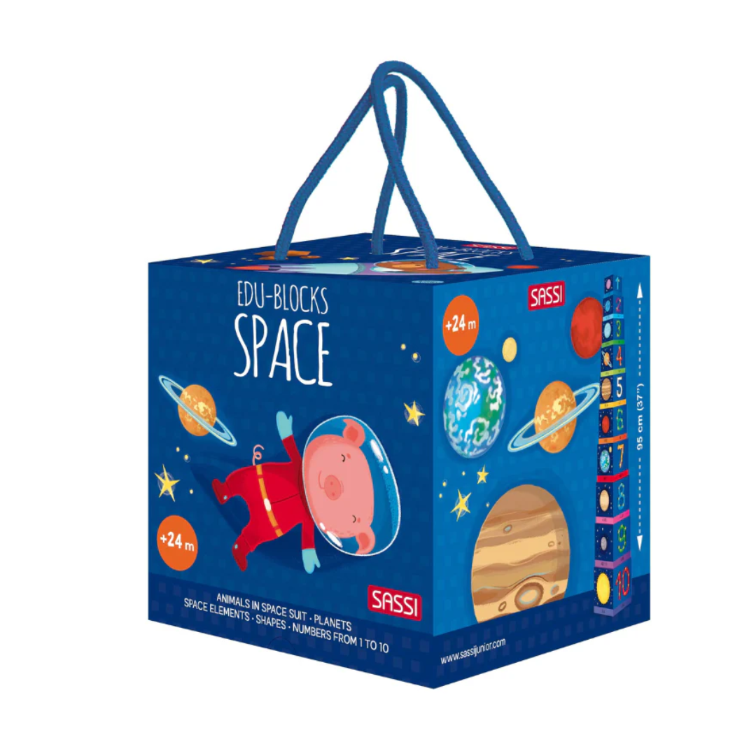 Sassi Edu Stacking Blocks & Book Set - Space