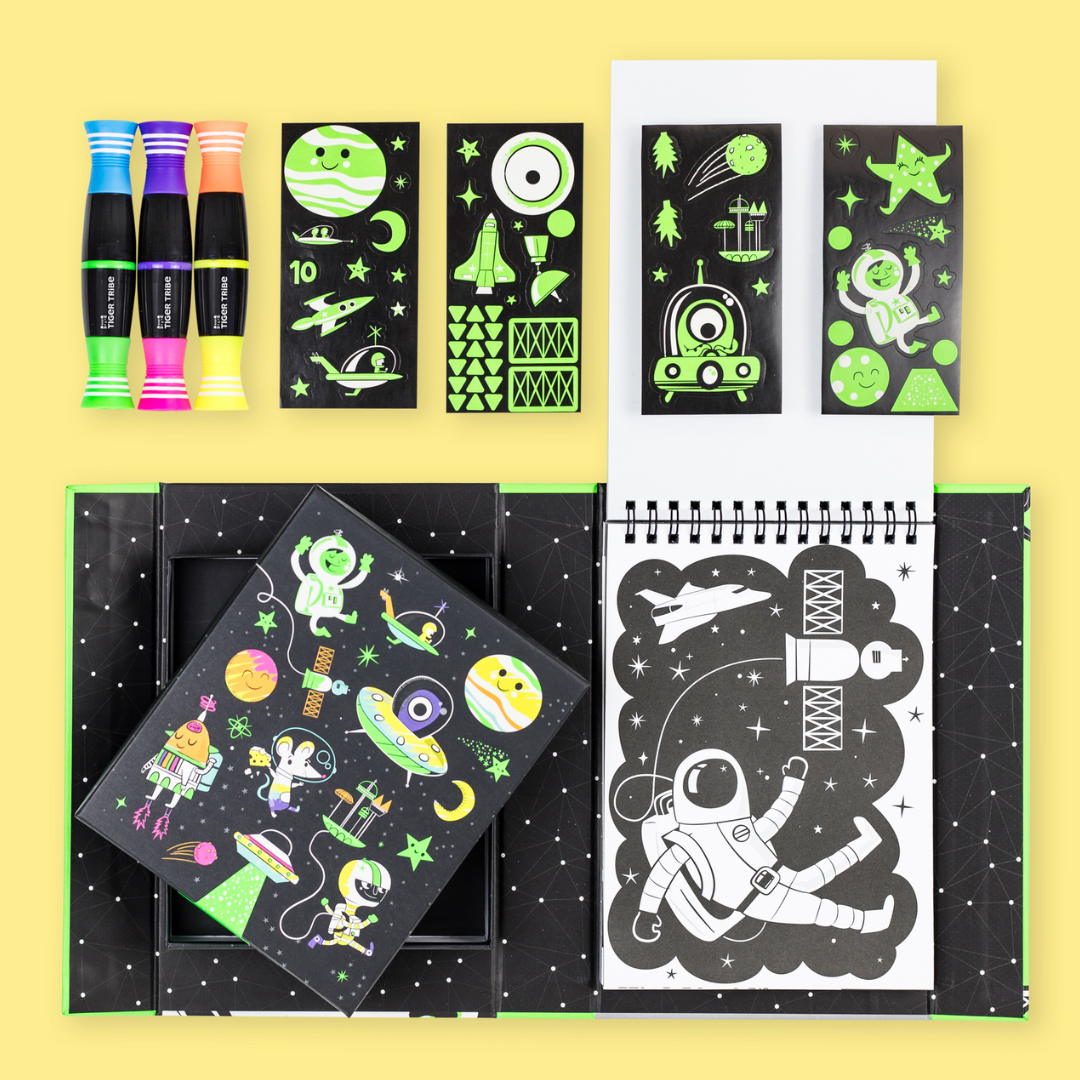 Tiger Tribe Neon Colouring Set - Outer Space