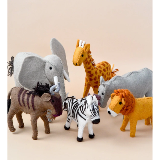 Tara Treasures - Felt Safari Animal Toys (Set of 6)