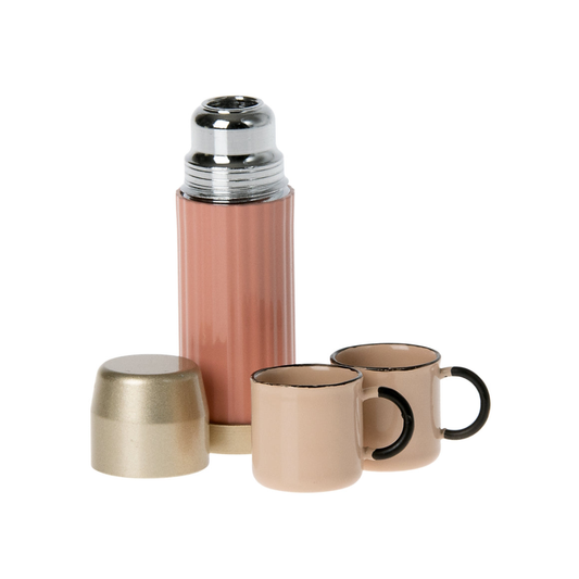 Maileg Miniature Thermos and Cups | Coral