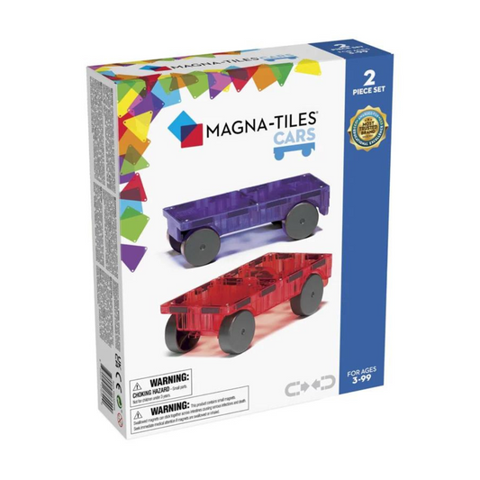 Magna-Tiles Cars - 2 Piece Expansion Set | Purple & Red