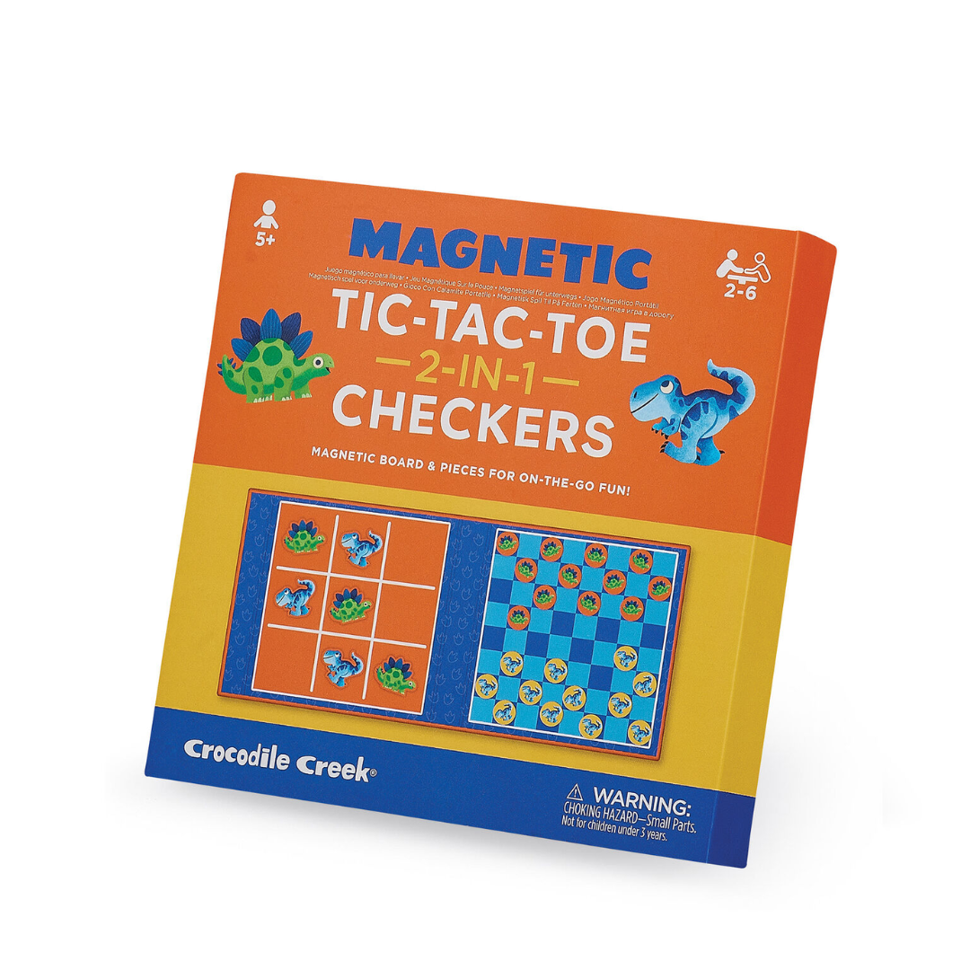 Crocodile Creek - Magnetic Game Tic Tac Toe & Checkers | Dino