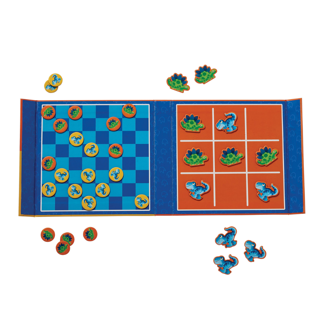 Crocodile Creek - Magnetic Game Tic Tac Toe & Checkers | Dino